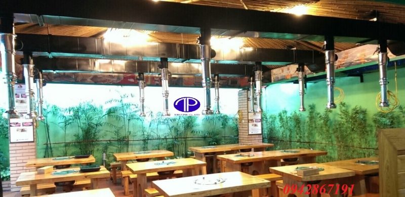Thi công hệ thống hút mùi cho nhà hàng Hà Quốc tại Hà Nội 