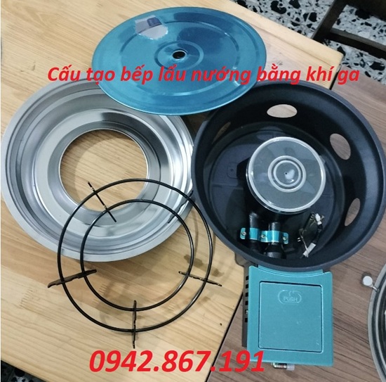 Cấu tạo bếp lẩu nướng âm bàn bằng khí gas